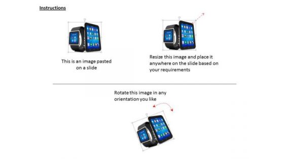 Stock Photo Smart Touchscreen Phone With Smart Watch PowerPoint Slide