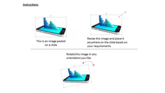 Stock Photo Smartphone Business Graph PowerPoint Slide