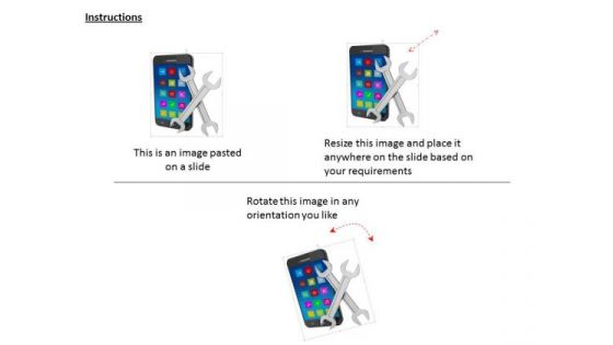 Stock Photo Smartphone Cross Wrench Tool PowerPoint Slide