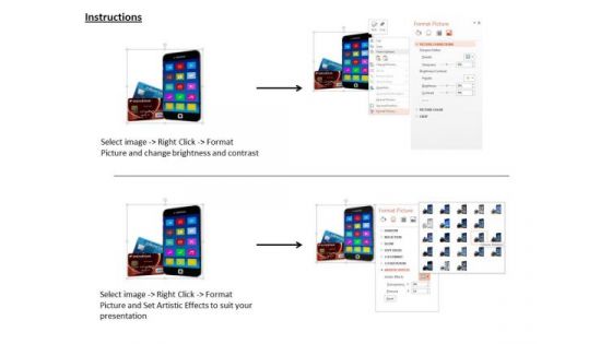 Stock Photo Smartphone With Apps And Bank Card PowerPoint Slide