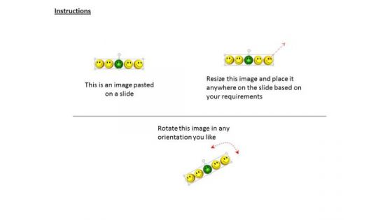 Stock Photo Smiley Team With Green Leader In Center PowerPoint Slide