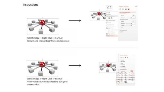 Stock Photo Sphere With Metal Cubes For Communication PowerPoint Slide