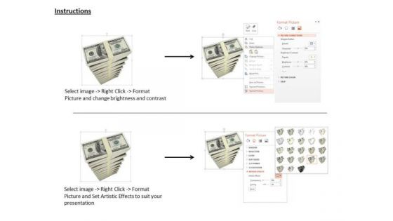 Stock Photo Stack Of 100 Dollars Bundles PowerPoint Slide