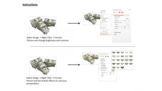Stock Photo Stack Of American Dollar Bundles PowerPoint Slide
