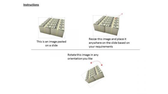 Stock Photo Stack Of Various Dollar Bundles PowerPoint Slide