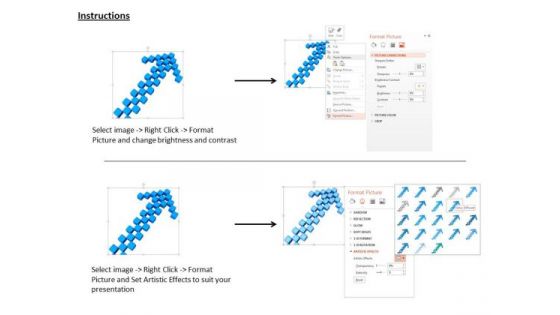 Stock Photo Structure Of Cubes In Shape Of Arrow PowerPoint Slide