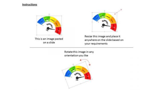 Stock Photo Support Meter With Excellent Level Pwerpoint Slide