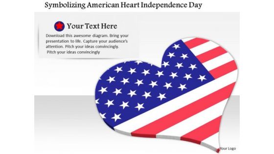 Stock Photo Symbolizing American Heart Independence Day PowerPoint Side