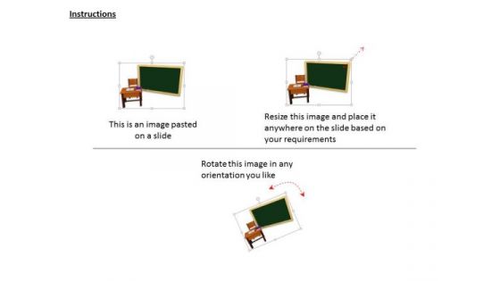 Stock Photo Table And Chairs With Blackboard PowerPoint Slide