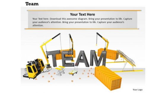 Stock Photo Team Word On Construction Site Pwerpoint Slide