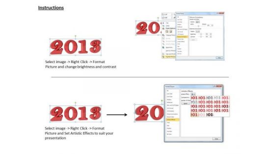 Stock Photo Text Of Year 2013 In Red Color Pwerpoint Slide