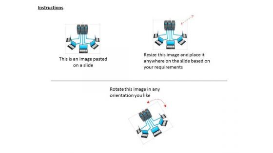 Stock Photo Three Servers For Data Transfer And Safety Image Graphics For PowerPoint Slide