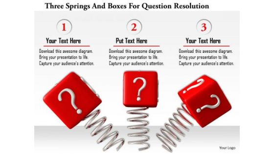 Stock Photo Three Springs And Boxes For Question Resolution Image Graphics For PowerPoint Slide Stock Photo Three Springs And Boxes For Question Resolution Image Graphics For PowerPoint Slide