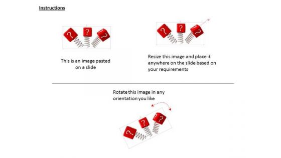 Stock Photo Three Springs And Boxes For Question Resolution Image Graphics For PowerPoint Slide