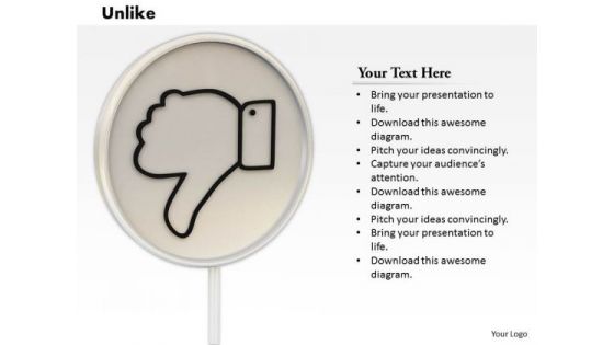 Stock Photo Thumb Down Web Icon On White Background PowerPoint Slide