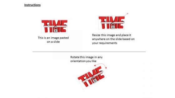 Stock Photo Time Text With Lock For Time Management PowerPoint Slide