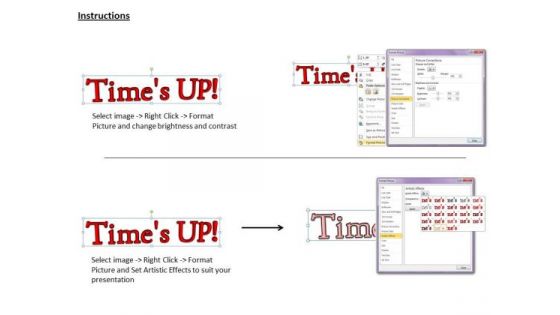 Stock Photo Times Up Text In Red Color Pwerpoint Slide