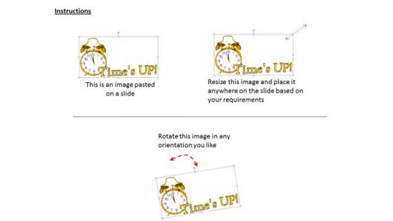 Stock Photo Times Up Text With Clock PowerPoint Template