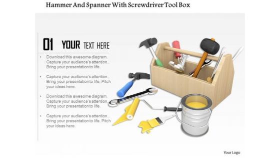 Stock Photo Tool Box With Paint Bucket PowerPoint Slide