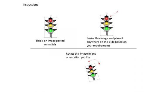Stock Photo Traffic Light With Signals PowerPoint Slide