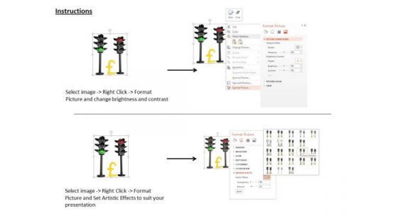 Stock Photo Traffic Lights Pound Symbol PowerPoint Slide