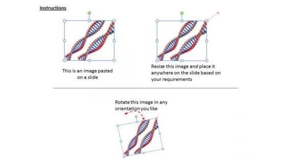 Stock Photo Two 3d Dna Design For Medical PowerPoint Slide