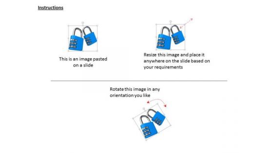 Stock Photo Two Blue Colored Combination Locks PowerPoint Slide