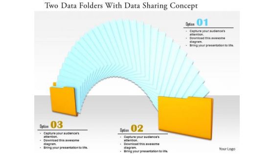 Stock Photo Two Data Folders With Data Sharing Concept PowerPoint Slide