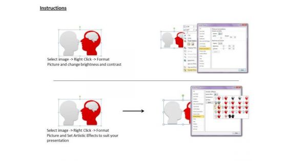 Stock Photo Two Human Faces With Brain Text PowerPoint Slide