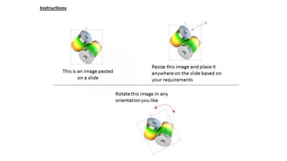 Stock Photo Two Quality Cells For Power Back Up PowerPoint Slide