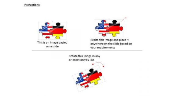 Stock Photo Us And Germany Union Flag Puzzle PowerPoint Slide