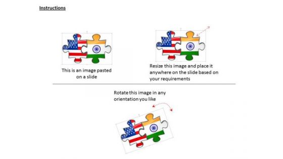 Stock Photo Us And India Flag Design Puzzle PowerPoint Slide