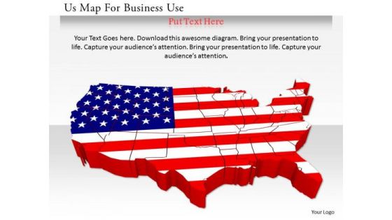Stock Photo Us Map For Business Use PowerPoint Slide