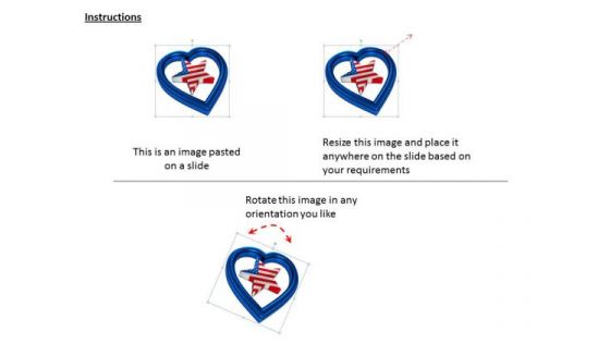 Stock Photo Usa Star Inside Blue Heart Symbol PowerPoint Slide