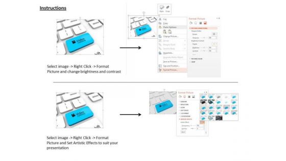 Stock Photo Video Marketing Text On Blue Key PowerPoint Slide