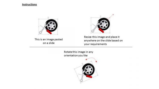 Stock Photo Wheel And Tools For Car Service PowerPoint Slide