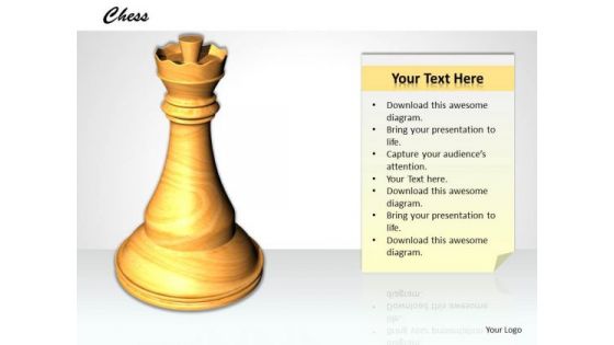 Stock Photo White Chess Pawn PowerPoint Slide