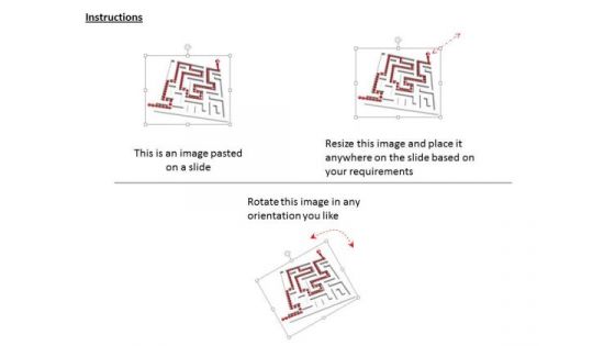 Stock Photo White Maze With Red Solution Path PowerPoint Slide