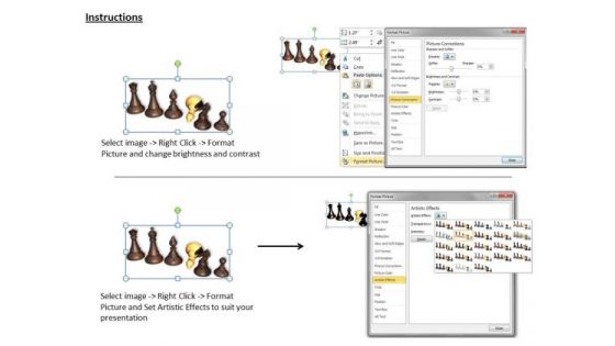 Stock Photo Wooden Chess Pawns PowerPoint Slide