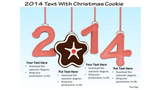 Stock Photo Year 2014 With Christmas Cookie PowerPoint Slide