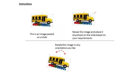 Stock Photo Yellow Bus For Back To School PowerPoint Slide