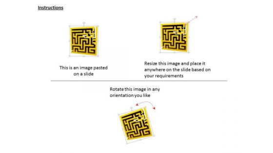 Stock Photo Yellow Colored Maze PowerPoint Slide
