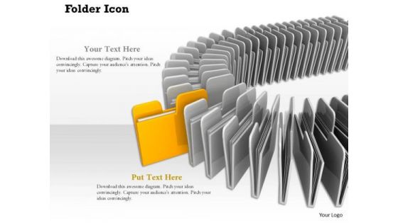 Stock Photo Yellow Folder Standing Out From Others PowerPoint Slide