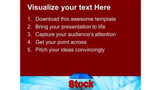 Stock Word Under Blue Umbrella PowerPoint Templates Ppt Backgrounds For Slides 0213