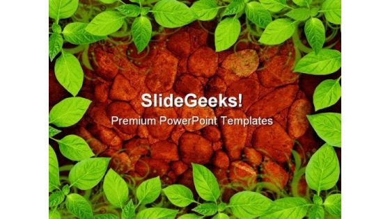 Stone Wall Surface With Green Nature PowerPoint Themes And PowerPoint Slides 0311