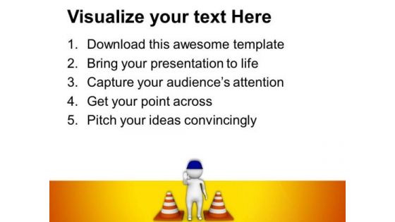 Stop Road Under Construction PowerPoint Templates Ppt Backgrounds For Slides 0713