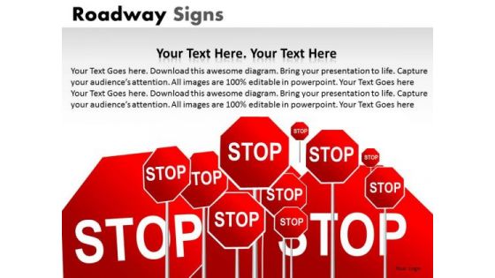 Stop Signs PowerPoint Slides And Stop Road Signs Ppt Templates