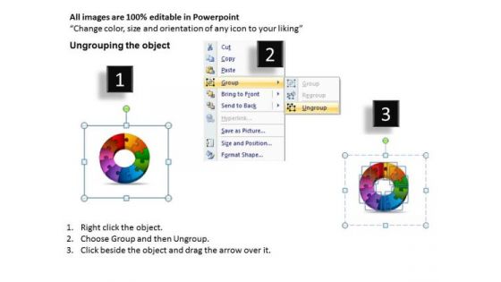 Strategic Management 11 Components Circular Puzzle Process Sales Diagram