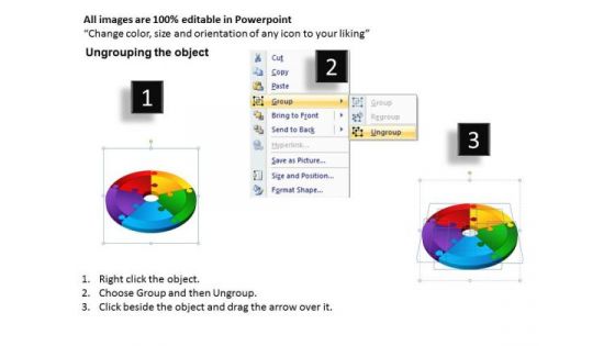 Strategic Management 3d Circle Puzzle Diagram 5 Stages Slide Layout Sales Diagram