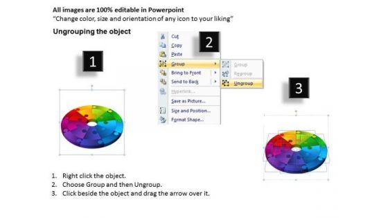 Strategic Management 3d Circle Puzzle Diagram 9 Stages Buainess Diagram